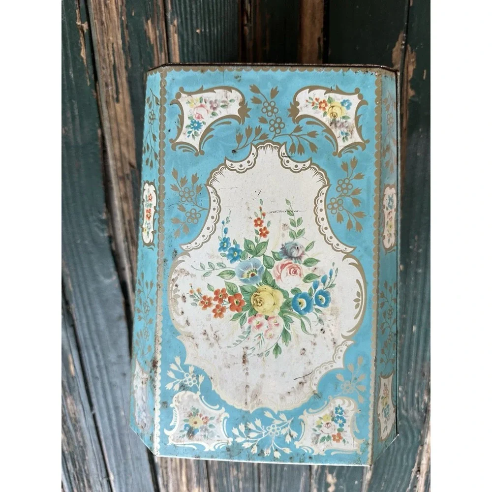 Baret Ware Metal Tole Waste Basket Botanicals Pheasant Birds‎ cottage core